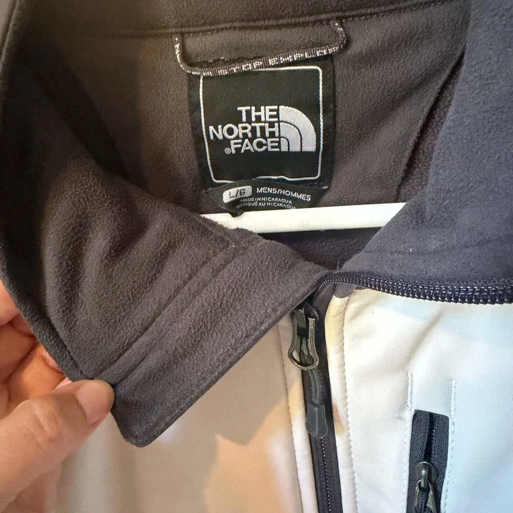 The North Face Men’s Two-Tone Softshell Jacket in White & Dark Gray